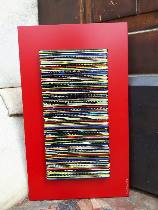 Coloured lines 9 2018 30×15 (42×25) Acryl-Lack LW
